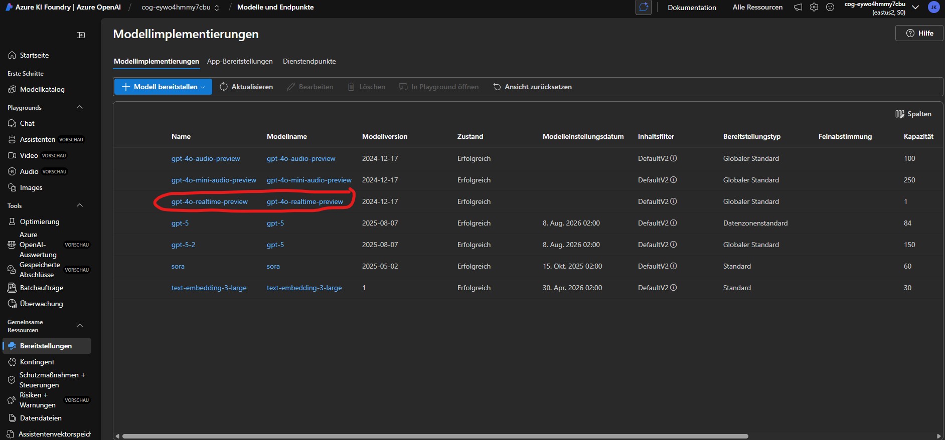 Azure AI Ressource